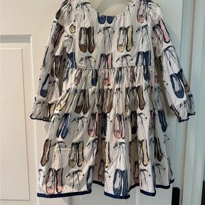 Pink Chicken Ballet Shoe Print Dress